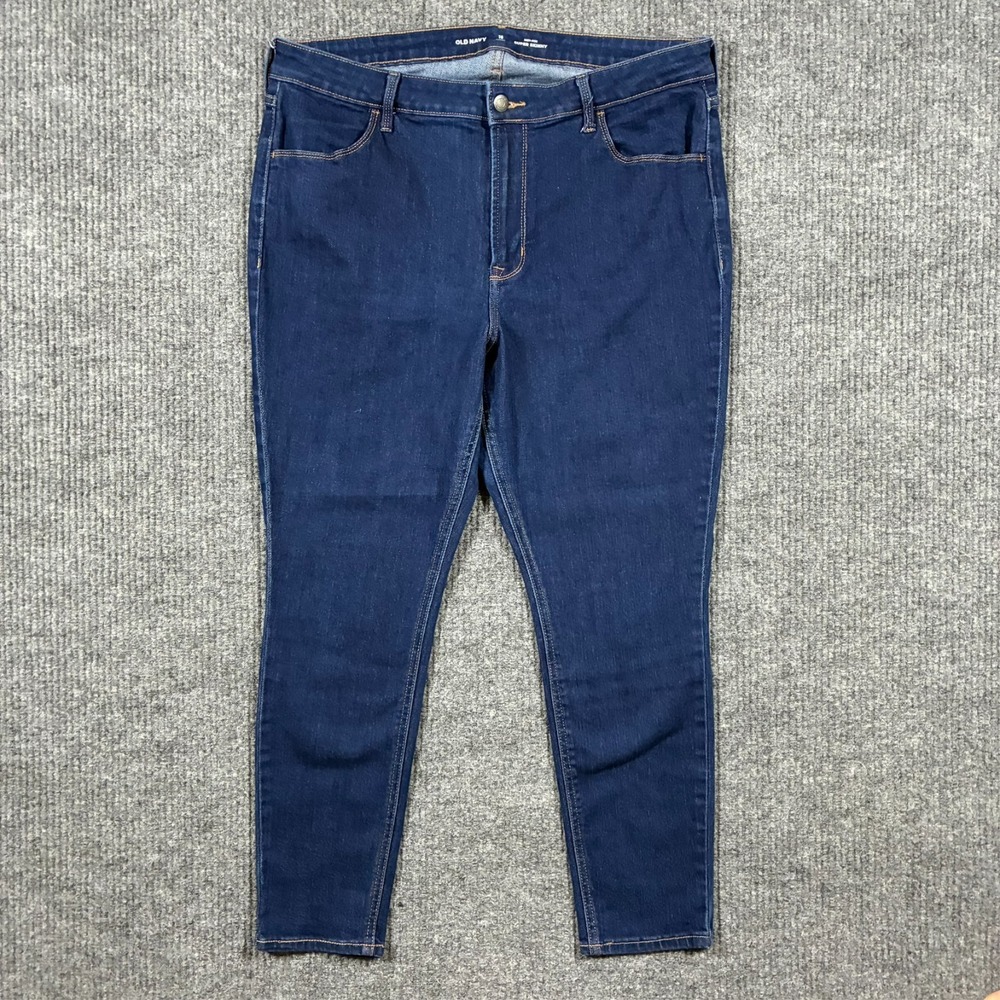 Old Navy High Rise Super Skinny Jeans Womens Size 16 Short Blue Denim Stretch